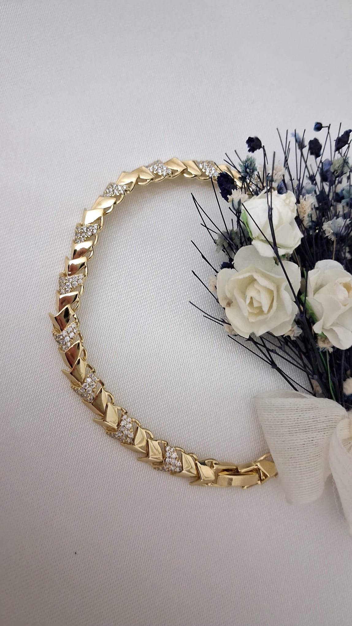 XUPING Bileklik - Yaprak Desenli ve Zirkon Taşlı